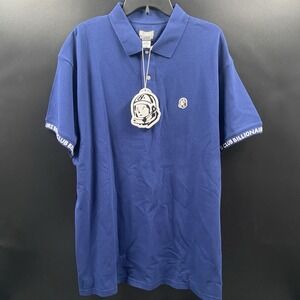 Billionaire Boys Club Helmet Logo Collared Polo Shirt Navy NWT Size 3XL